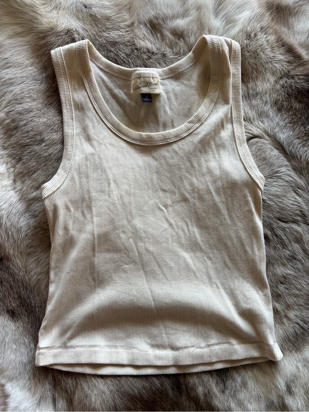 Universal Thread Cream Ribbed Tank Top